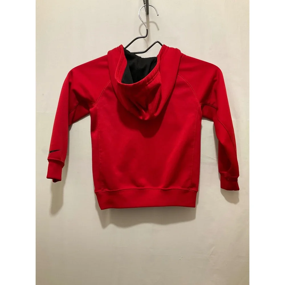 Nike Boys Therma-FIT‎ Red Quarter Zip Hoodie Camo Logo Sweatshirt Size Small 8